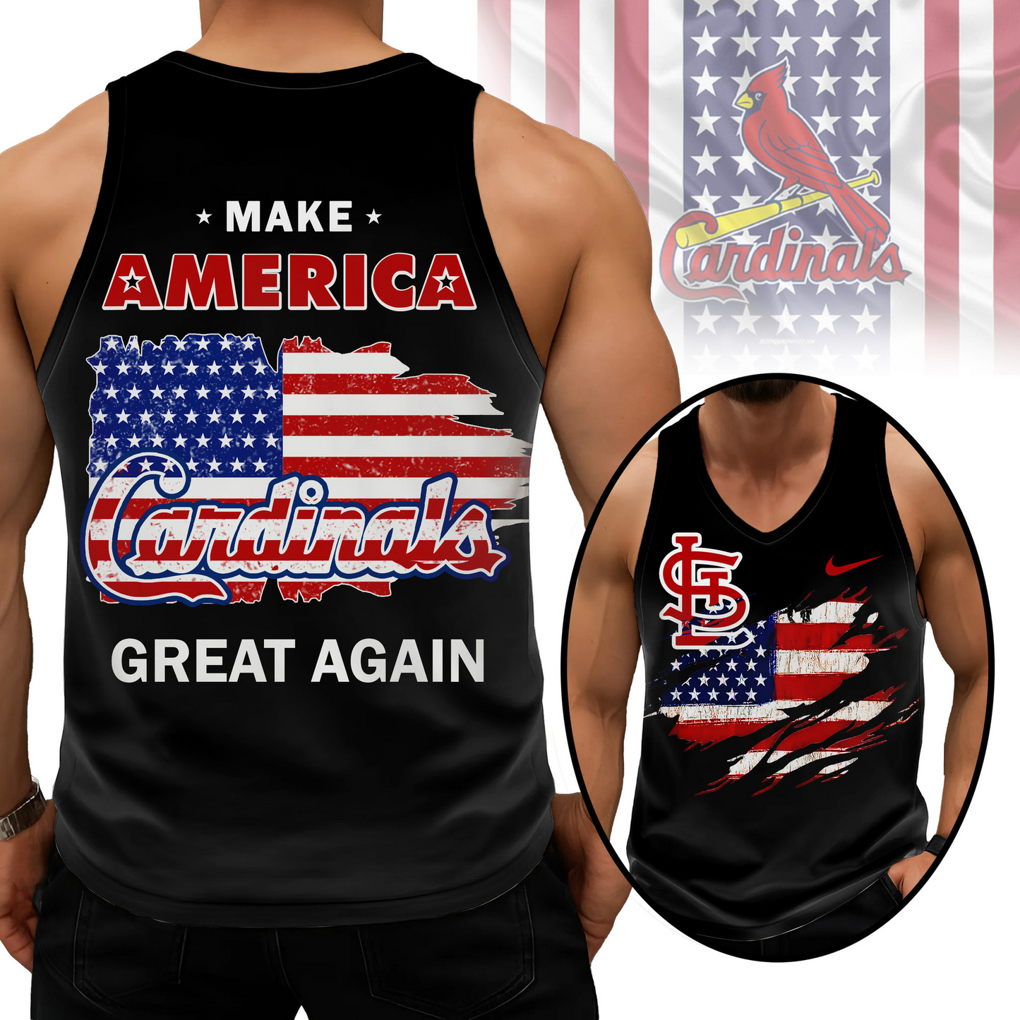 LIMITED EDITION - NEW CUSTOMIZED MLB24 SLC ST. LOUIS CARDINALS UNISEX TANK TOP