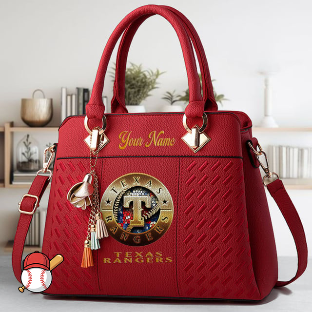 LIMITED EDITION - NEW CUSTOMIZED MLB08 TRS TEXAS RANGERS ZIP HANDBAG MULTICOLOR