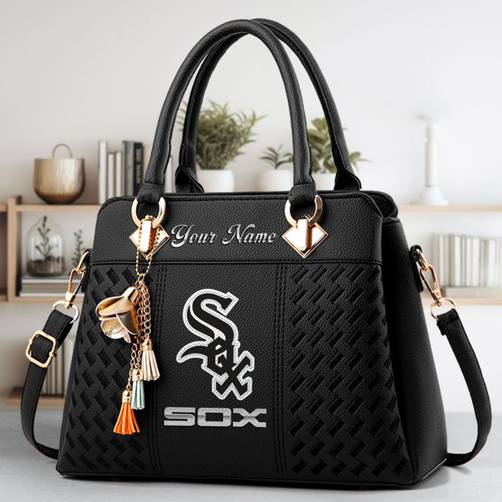 LIMITED EDITION - NEW CUSTOMIZED MLB26 CWS CHICAGO WHITE SOX ZIP HANDBAG MULTICOLOR