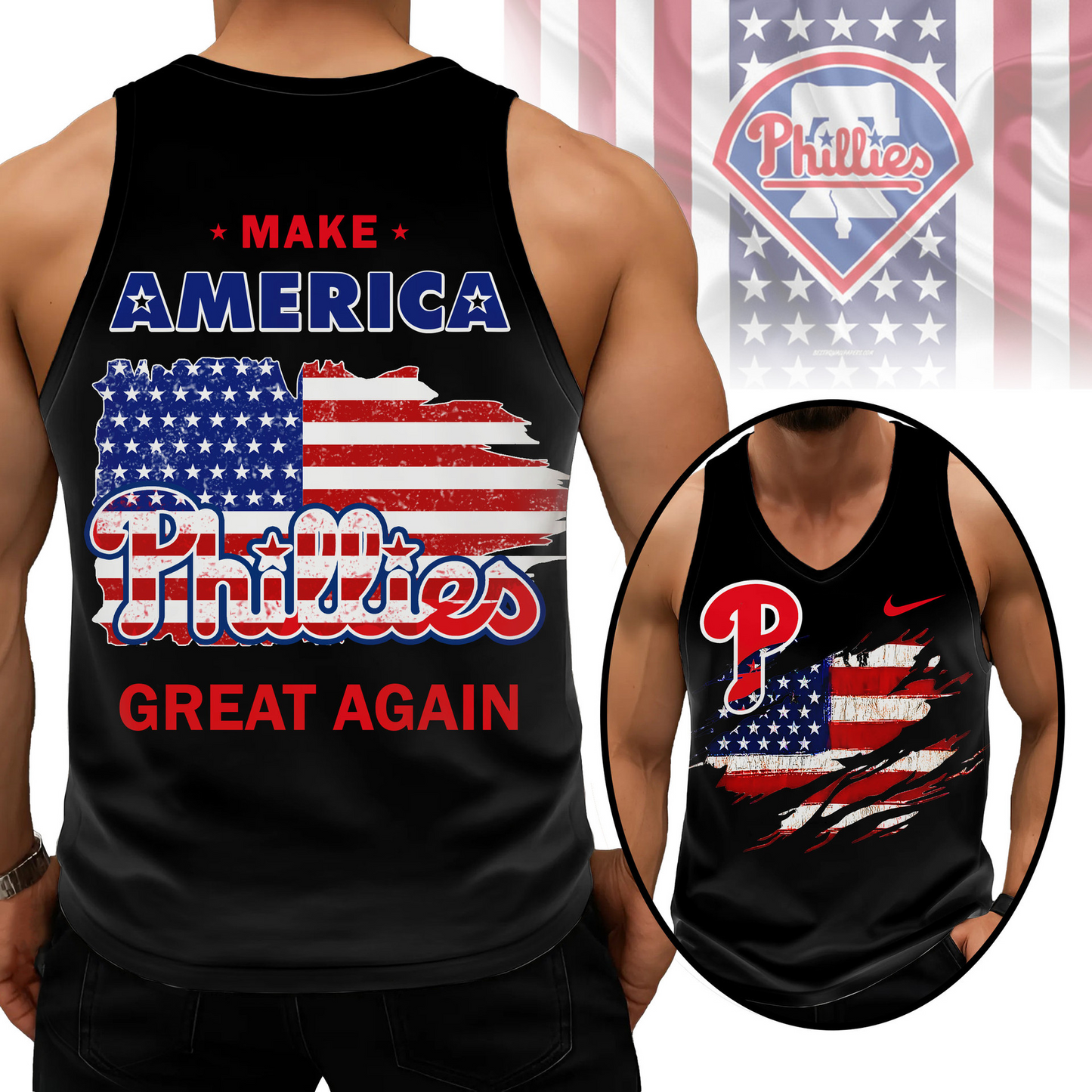 LIMITED EDITION - NEW CUSTOMIZED MLB11 PPS PHILADELPHIA PHILLIES UNISEX TANK TOP