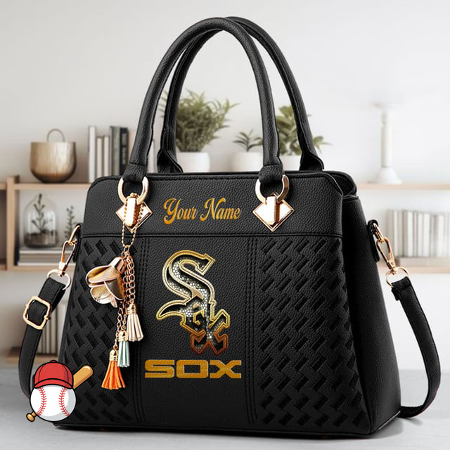 LIMITED EDITION - NEW CUSTOMIZED MLB26 CWS CHICAGO WHITE SOX ZIP HANDBAG MULTICOLOR