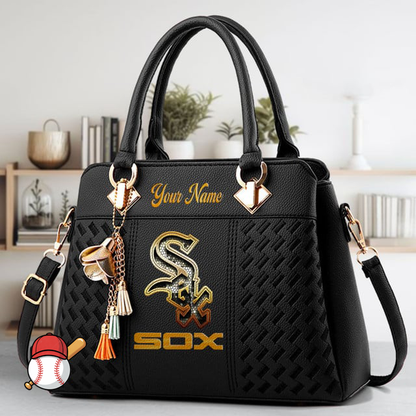 LIMITED EDITION - NEW CUSTOMIZED MLB26 CWS CHICAGO WHITE SOX ZIP HANDBAG MULTICOLOR