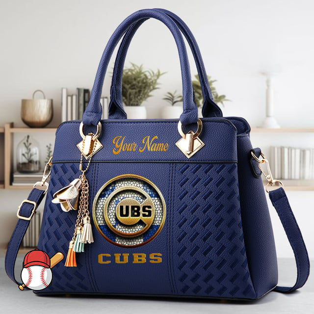 LIMITED EDITION - NEW CUSTOMIZED MLB04 CCS CHICAGO CUBS ZIP HANDBAG MULTICOLOR