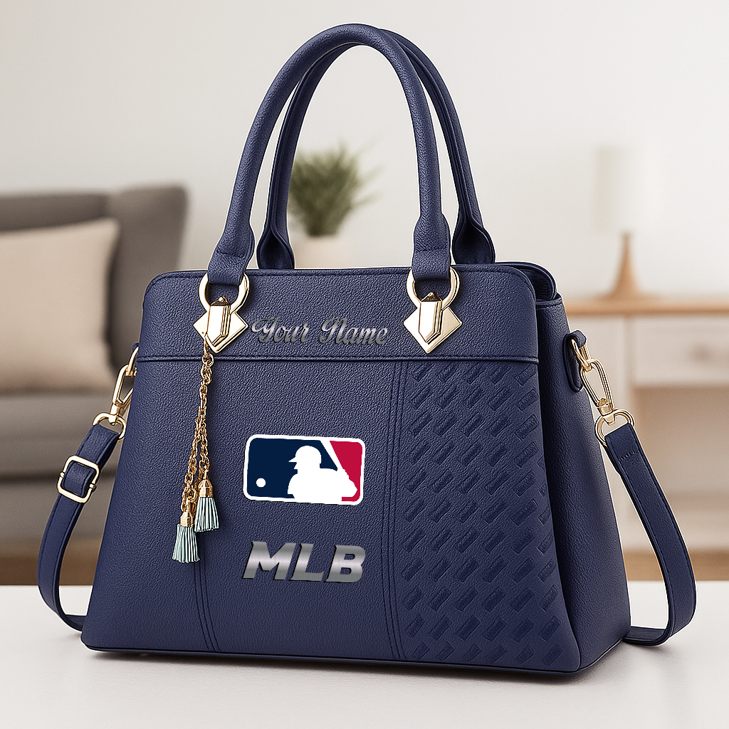 LIMITED EDITION - NEW CUSTOMIZED MLB31 MAJOR LEAGUE BASEBALL ZIP HANDBAG MULTICOLOR