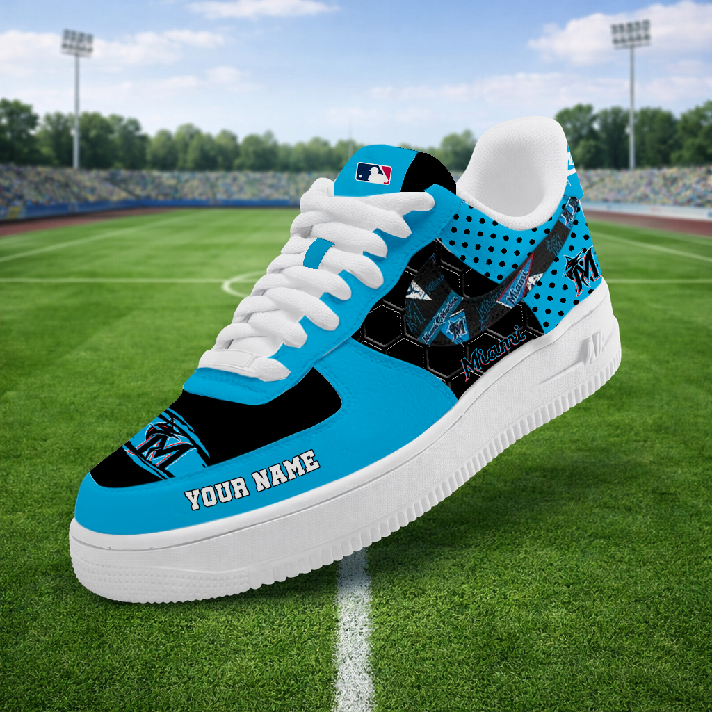 SPECIAL OFFER - NEW CUSTOMIZED MLB20 MMS MIAMI MARLINS AF1 SNEAKERS