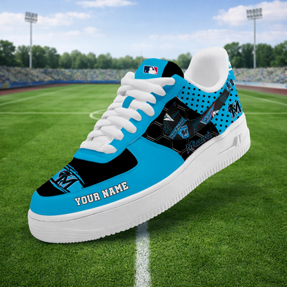 SPECIAL OFFER - NEW CUSTOMIZED MLB20 MMS MIAMI MARLINS AF1 SNEAKERS