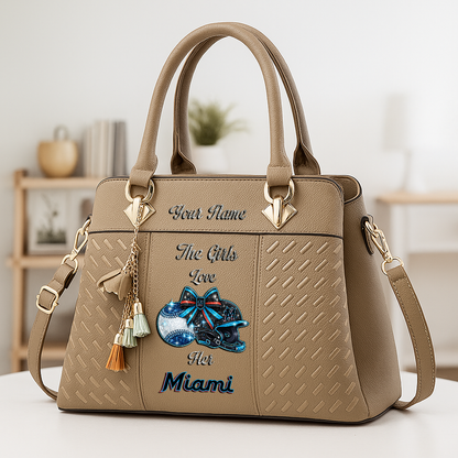 LIMITED EDITION - NEW CUSTOMIZED MLB20 MMS MIAMI MARLINS ZIP HANDBAG MULTICOLOR