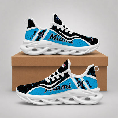 VIRAL EDITION - NEW CUSTOMIZED MLB20 MMS MIAMI MARLINS MAX SOUL SHOES