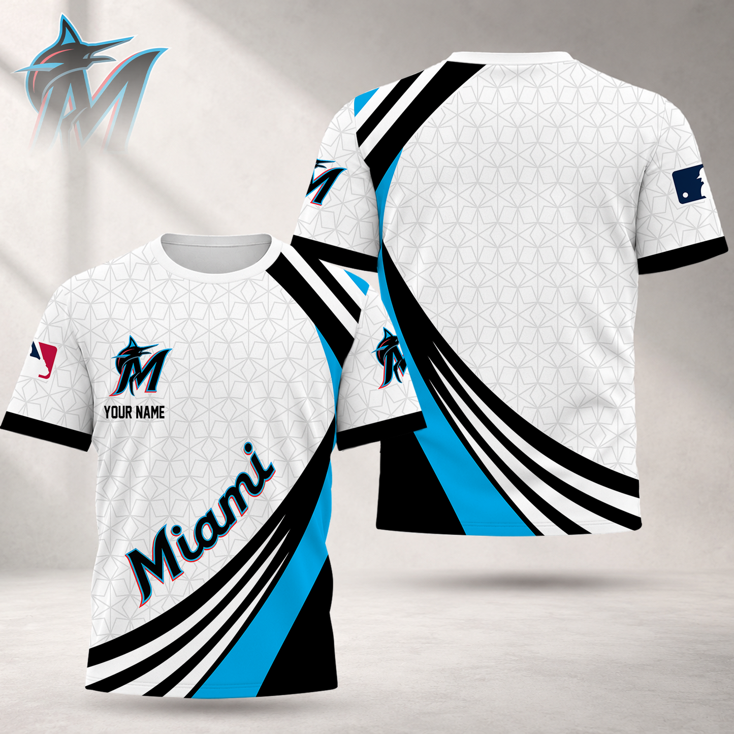 FINAL SALE - NEW CUSTOMIZED MLB20 MMS MIAMI MARLINS T-SHIRT, POLO SHIRT, ZIP POLO SHIRT, SWEATSHIRT, HOODIE & ZIP HOODIE