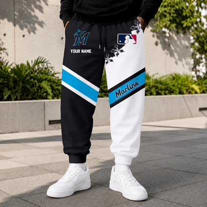 FINAL SALE - NEW CUSTOMIZED MLB20 MMS MIAMI MARLINS SWEATPANTS