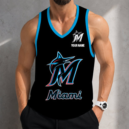 FINAL SALE - NEW CUSTOMIZED MLB20 MIAMI MARLINS UNISEX TANK TOP