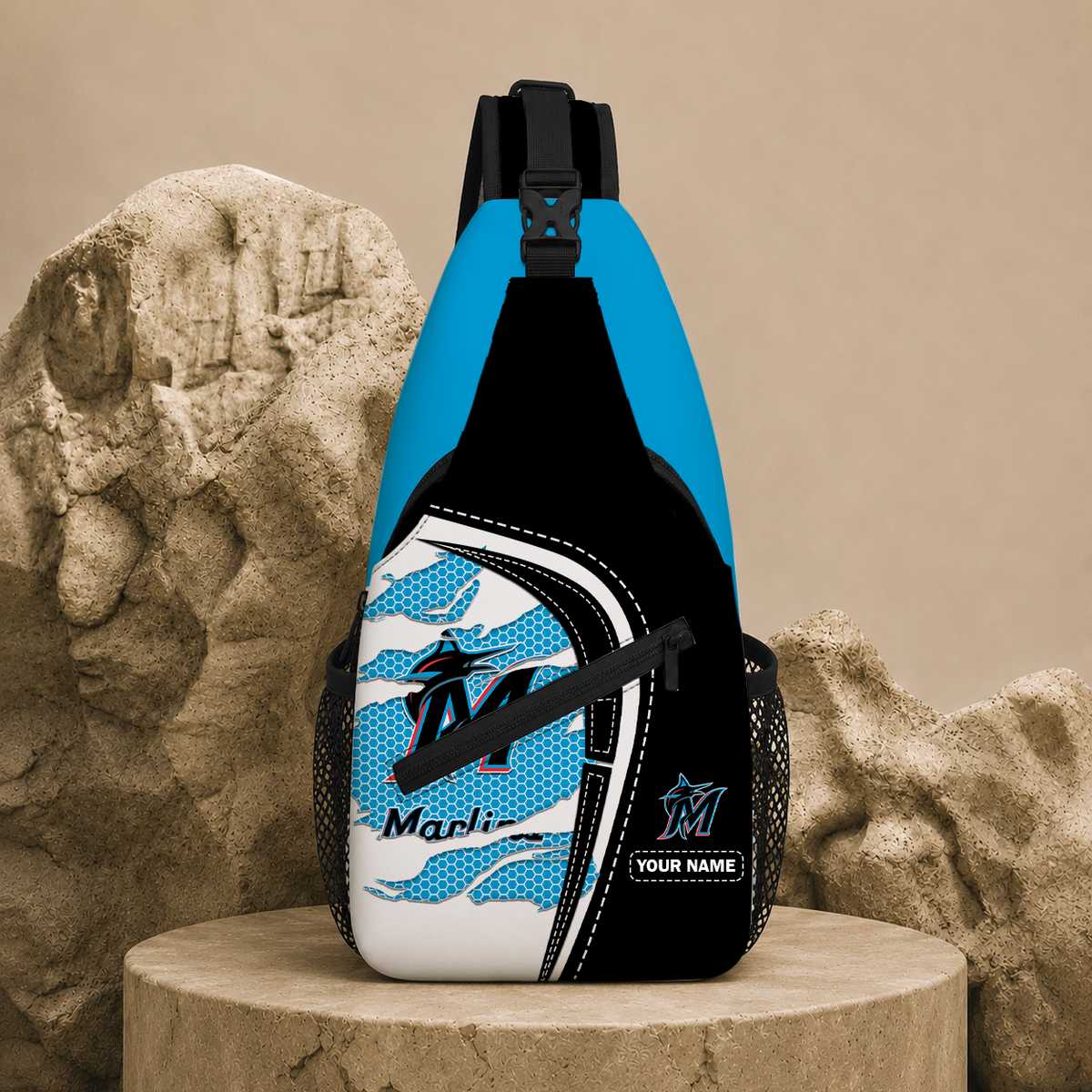 VIRAL EDITION - NEW CUSTOMIZED MLB20 MMS MIAMI MARLINS SLING BAG