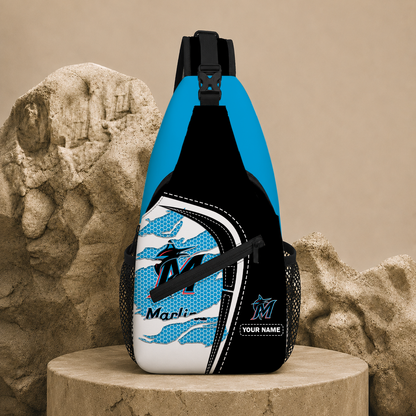 VIRAL EDITION - NEW CUSTOMIZED MLB20 MMS MIAMI MARLINS SLING BAG