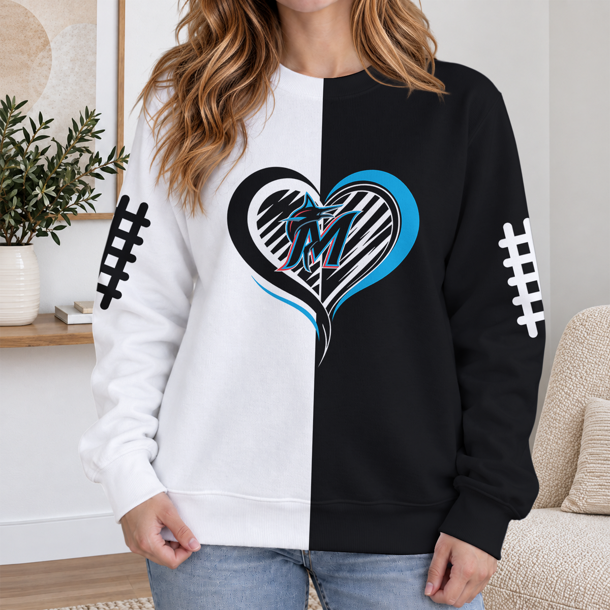LIMITED EDITION - NEW CUSTOMIZED MLB20 MMS MIAMI MARLINS RIBBED HOODIE & SWEATSHIRT
