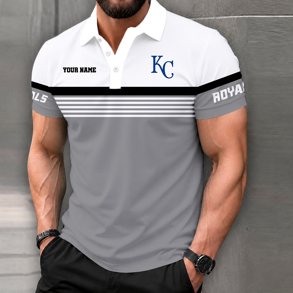 FINAL CLEARANCE - NEW CUSTOMIZED MLB19 KCR KANSAS CITY ROYALS POLO SHIRT