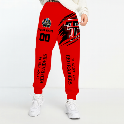 LIMITED EDITION- NEW CUSTOMIZED NCAA CWS20 TRR TEXAS TECH RED RAIDERS UNISEX LONG PANTS