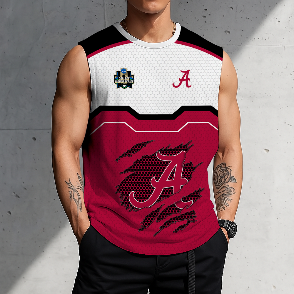 FINAL SALE - NEW CUSTOMIZED NCAA CWS21 ABC ALABAMA CRIMSON TIDE MEN'S GYM SHIRT
