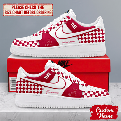 EXCLUSIVE EDITION - NEW CUSTOMIZED NCAA CWS21 ABC ALABAMA CRIMSON TIDE AF1 SHOES
