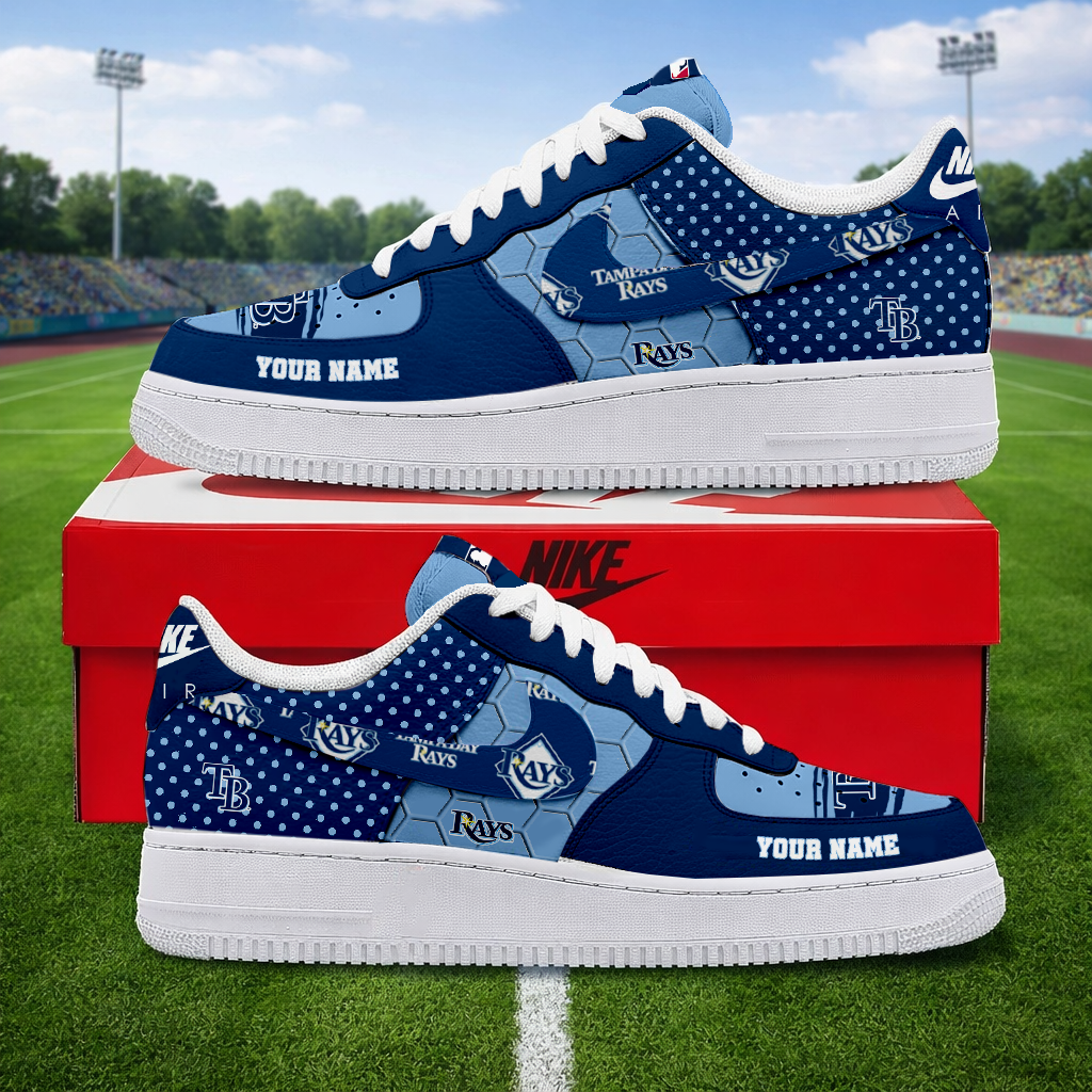 SPECIAL OFFER - NEW CUSTOMIZED MLB21 TBR TAMPA BAY RAYS AF1 SNEAKERS
