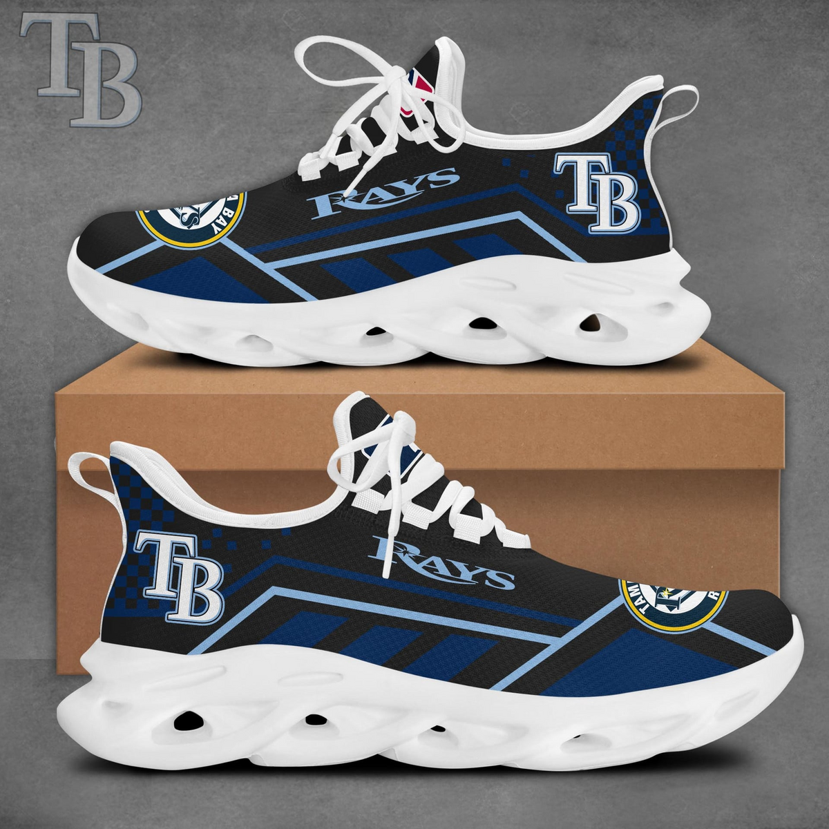 SPECIAL EDITION - NEW CUSTOMIZED MLB21 TBR TAMPA BAY RAYS MAX SOUL SHOES