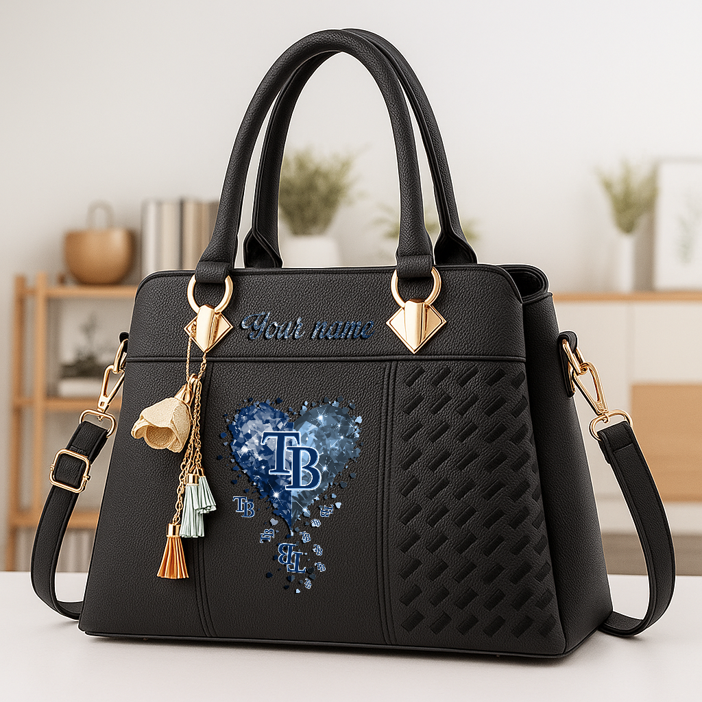 LIMITED EDITION - NEW CUSTOMIZED MLB21 TBR TAMPA BAY RAYS ZIP HANDBAG MULTICOLOR