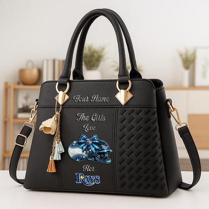 LIMITED EDITION - NEW CUSTOMIZED MLB21 TBR TAMPA BAY RAYS ZIP HANDBAG MULTICOLOR