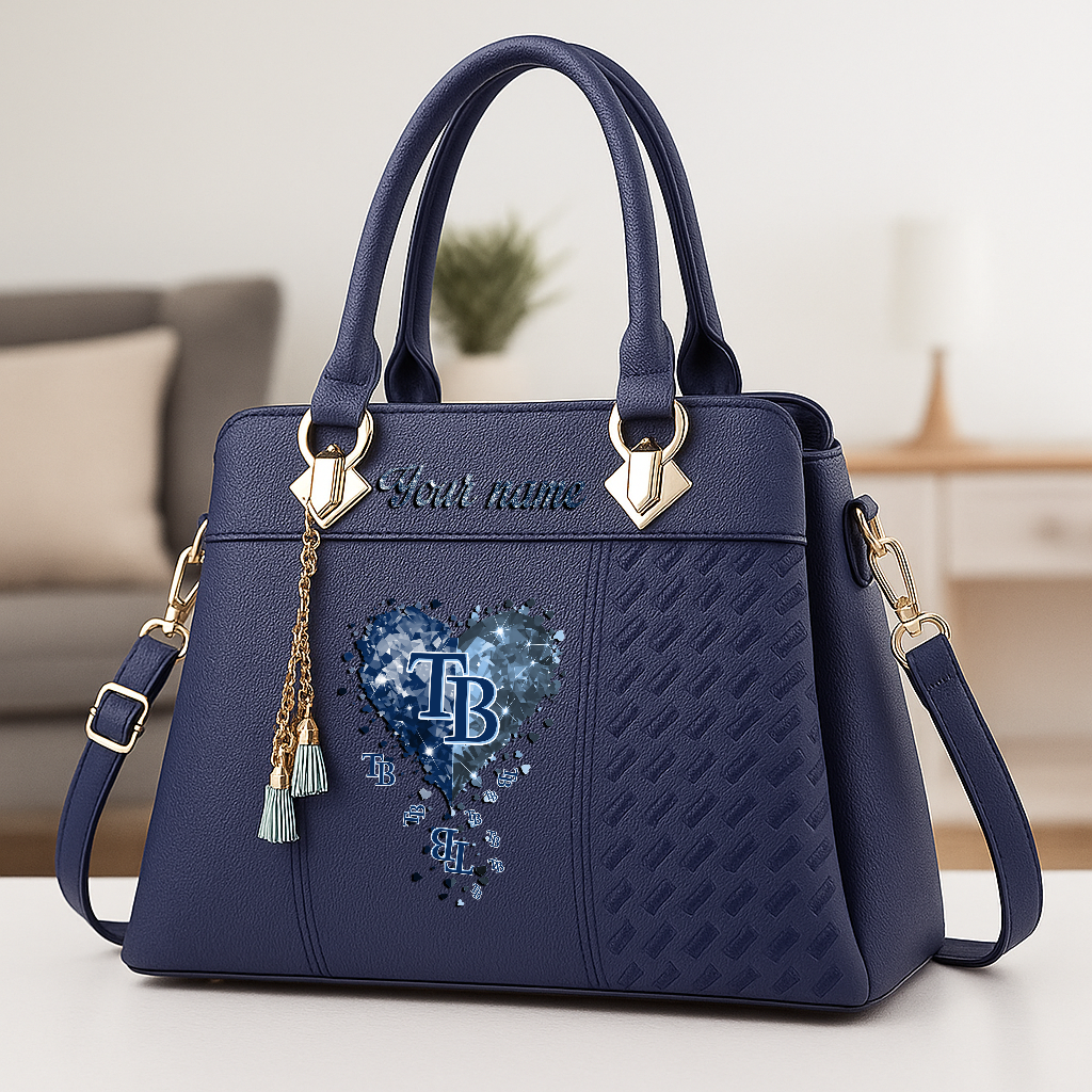 LIMITED EDITION - NEW CUSTOMIZED MLB21 TBR TAMPA BAY RAYS ZIP HANDBAG MULTICOLOR