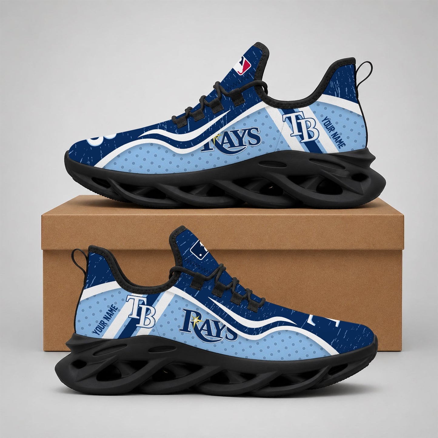 VIRAL EDITION - NEW CUSTOMIZED MLB21 TBR TAMPA BAY RAYS MAX SOUL SHOES