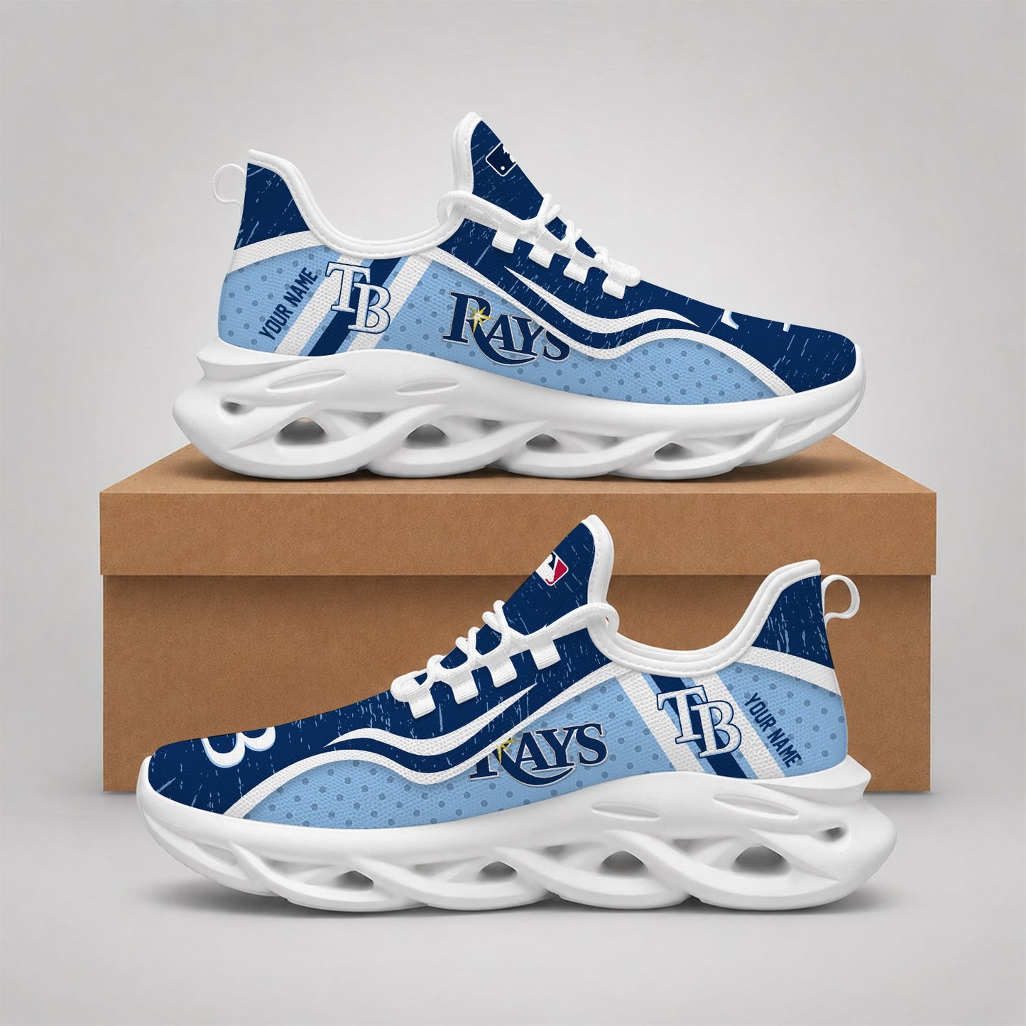 VIRAL EDITION - NEW CUSTOMIZED MLB21 TBR TAMPA BAY RAYS MAX SOUL SHOES