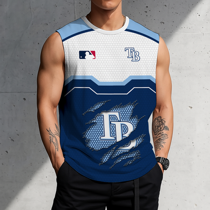 FINAL SALE - NEW CUSTOMIZED MLB21 TBR TAMPA BAY RAYS MEN'S GYM SHIRT
