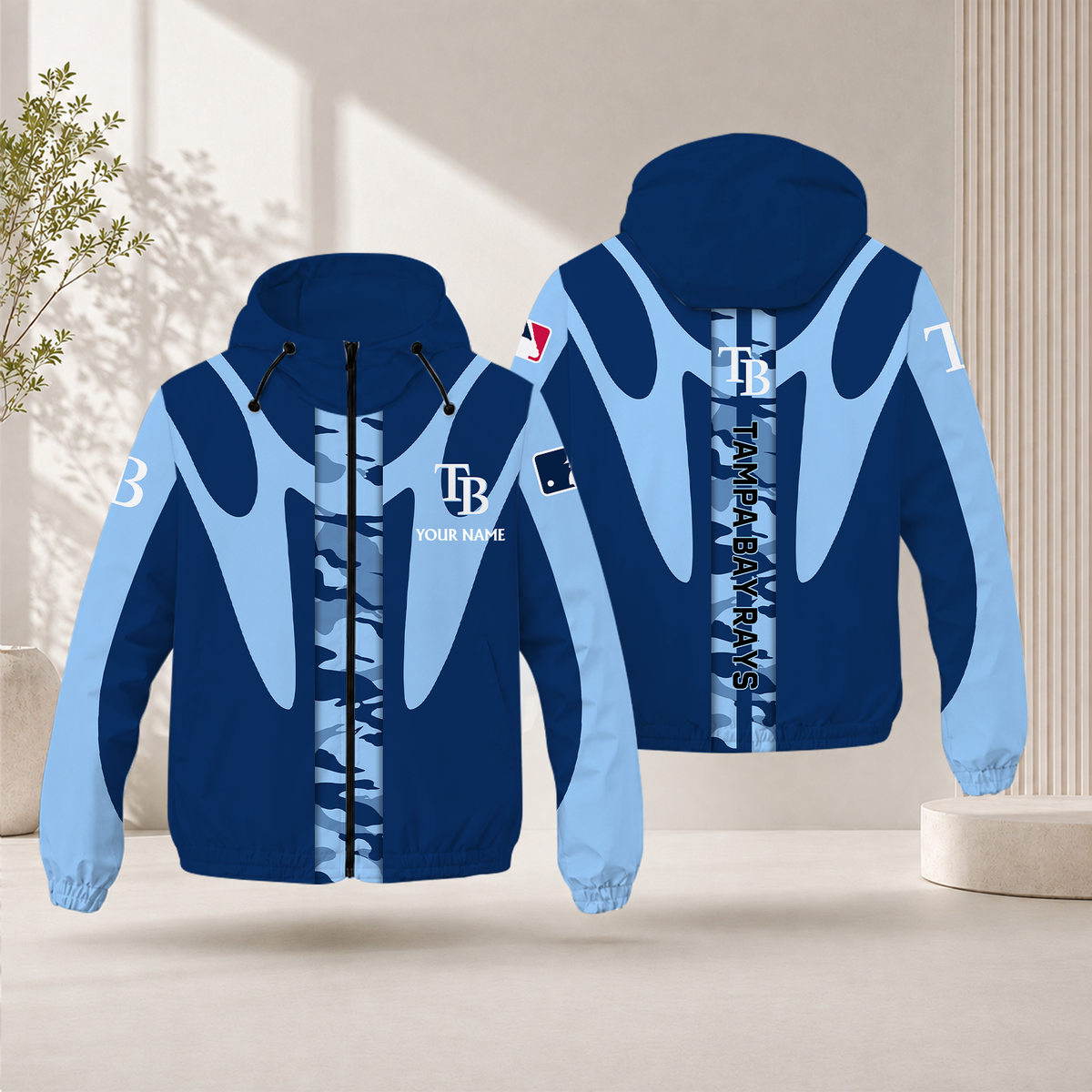 LIMITED EDITION - NEW CUSTOMIZED MLB21 TBR TAMPA BAY RAYS WINDBREAKER JACKET