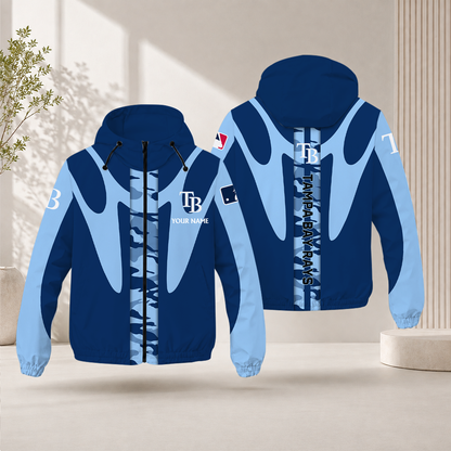 LIMITED EDITION - NEW CUSTOMIZED MLB21 TBR TAMPA BAY RAYS WINDBREAKER JACKET