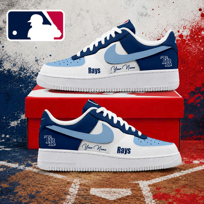 LIMITED EDITION - NEW CUSTOMIZED MLB21 TBR TAMPA BAY RAYS AF1 SHOES
