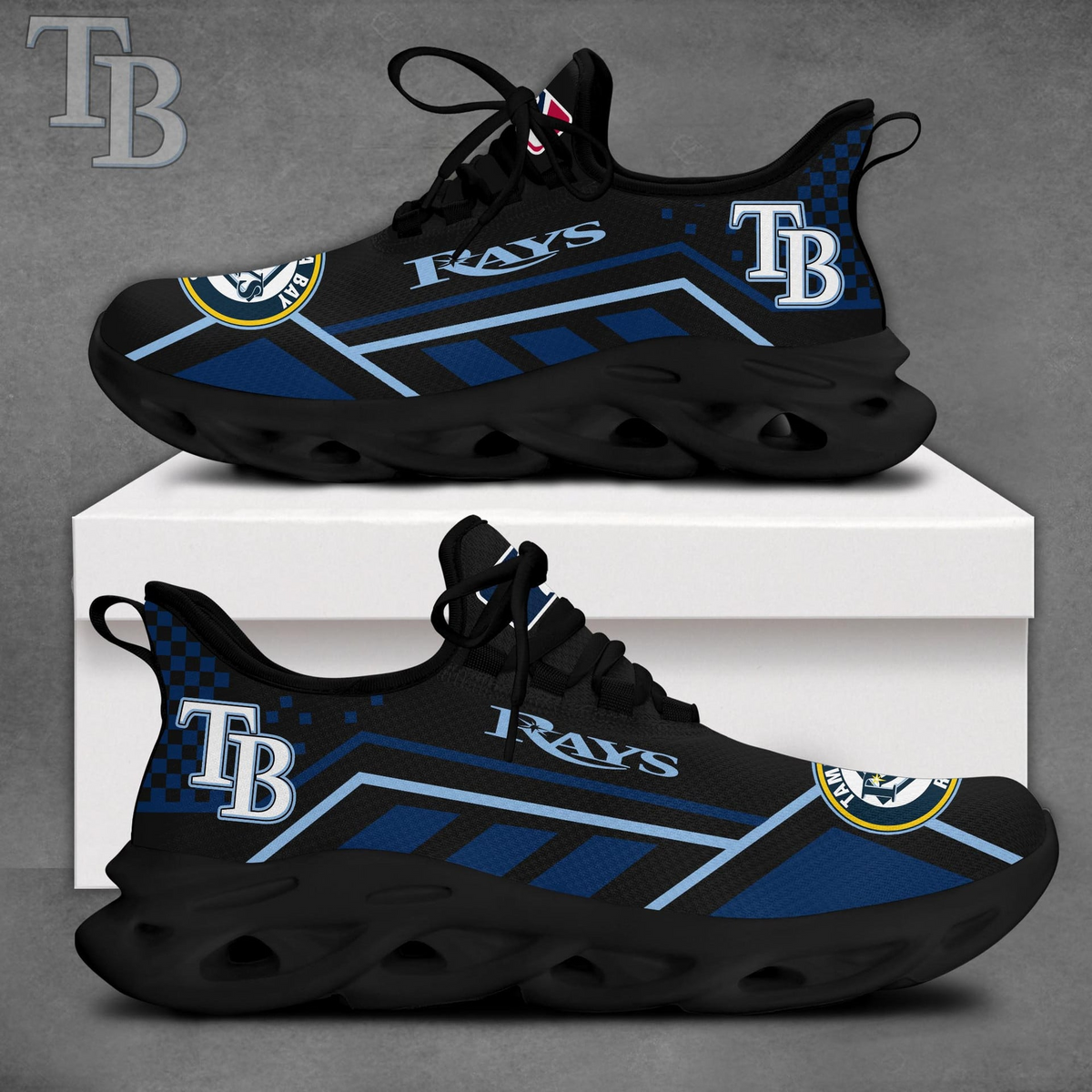 SPECIAL EDITION - NEW CUSTOMIZED MLB21 TBR TAMPA BAY RAYS MAX SOUL SHOES