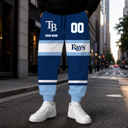 EXCLUSIVE EDITION - NEW CUSTOMIZED MLB21 TBR TAMPA BAY RAYS SWEATPANTS