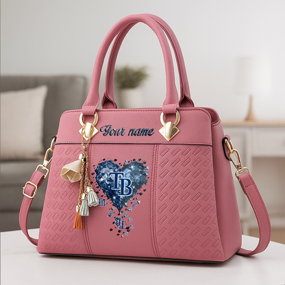 LIMITED EDITION - NEW CUSTOMIZED MLB21 TBR TAMPA BAY RAYS ZIP HANDBAG MULTICOLOR