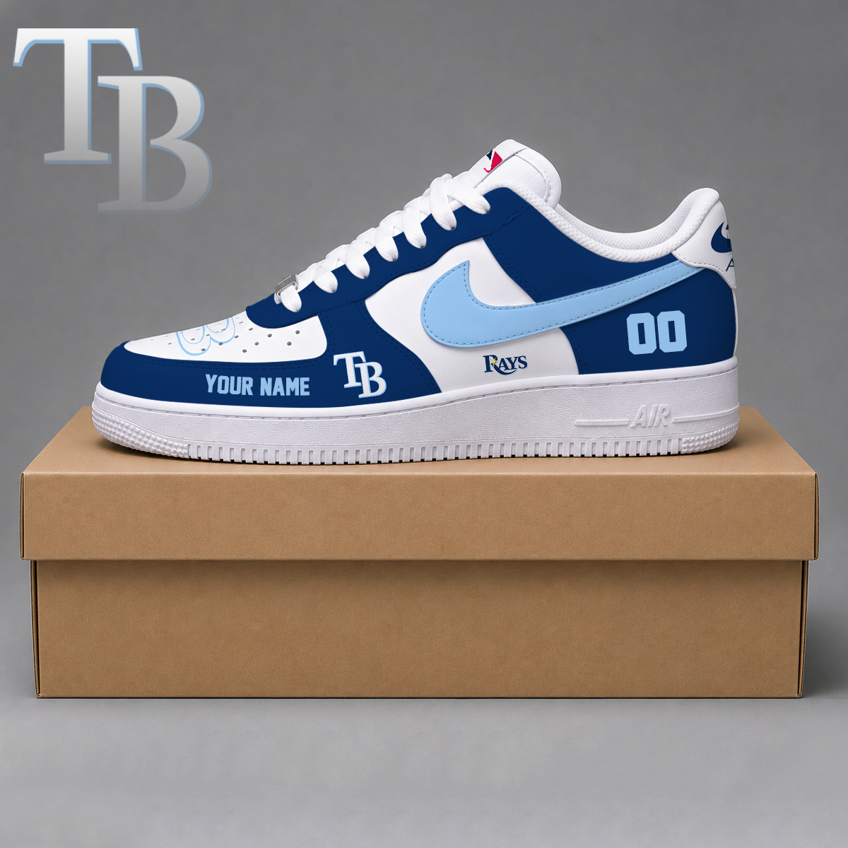 LIMITED EDITION - NEW CUSTOMIZED MLB21 TBR TAMPA BAY RAYS AF1 SHOES