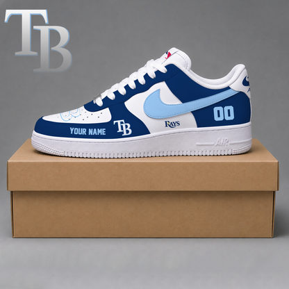 LIMITED EDITION - NEW CUSTOMIZED MLB21 TBR TAMPA BAY RAYS AF1 SHOES