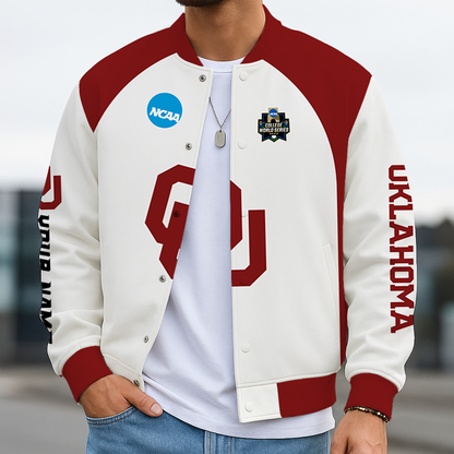LIMITED EDITION - NEW CUSTOMIZED NCAA CWS22 OUS OKLAHOMA SOONERS BASEBALL JACKET, SATIN VARSITY JACKET