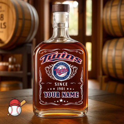 LIMITED EDITION - NEW CUSTOMIZED MLB22 MTS MINNESOTA TWINS LUXURY WHISKEY BOTTLE 450ML