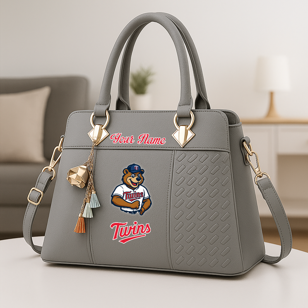 LIMITED EDITION - NEW CUSTOMIZED MLB22 MTS MINNESOTA TWINS ZIP HANDBAG MULTICOLOR