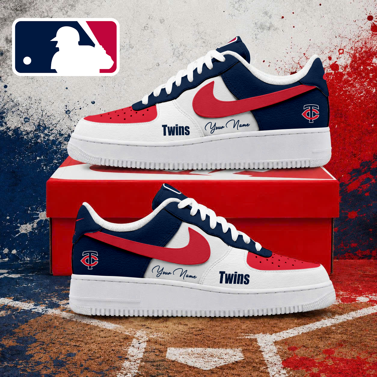 LIMITED EDITION - NEW CUSTOMIZED MLB22 MTS MINNESOTA TWINS AF1 SHOES