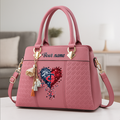 LIMITED EDITION - NEW CUSTOMIZED MLB22 MTS MINNESOTA TWINS ZIP HANDBAG MULTICOLOR