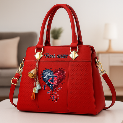 LIMITED EDITION - NEW CUSTOMIZED MLB22 MTS MINNESOTA TWINS ZIP HANDBAG MULTICOLOR