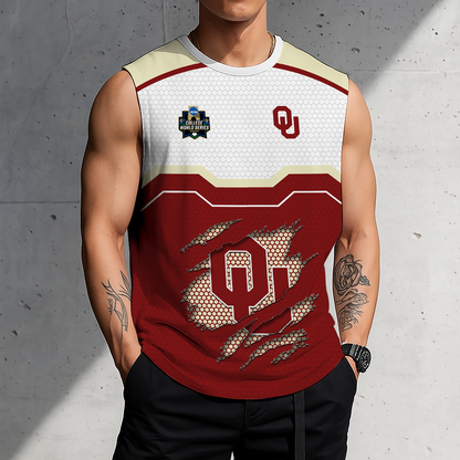 FINAL SALE - NEW CUSTOMIZED NCAA CWS22 OUS OKLAHOMA SOONERS MEN'S GYM SHIRT