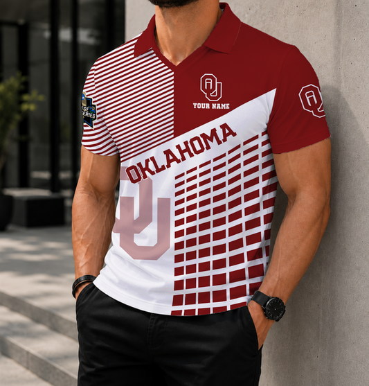 LIMITED EDITION - NEW CUSTOMIZED NCAA CWS22 OUS OKLAHOMA SOONERS POLO SHIRT