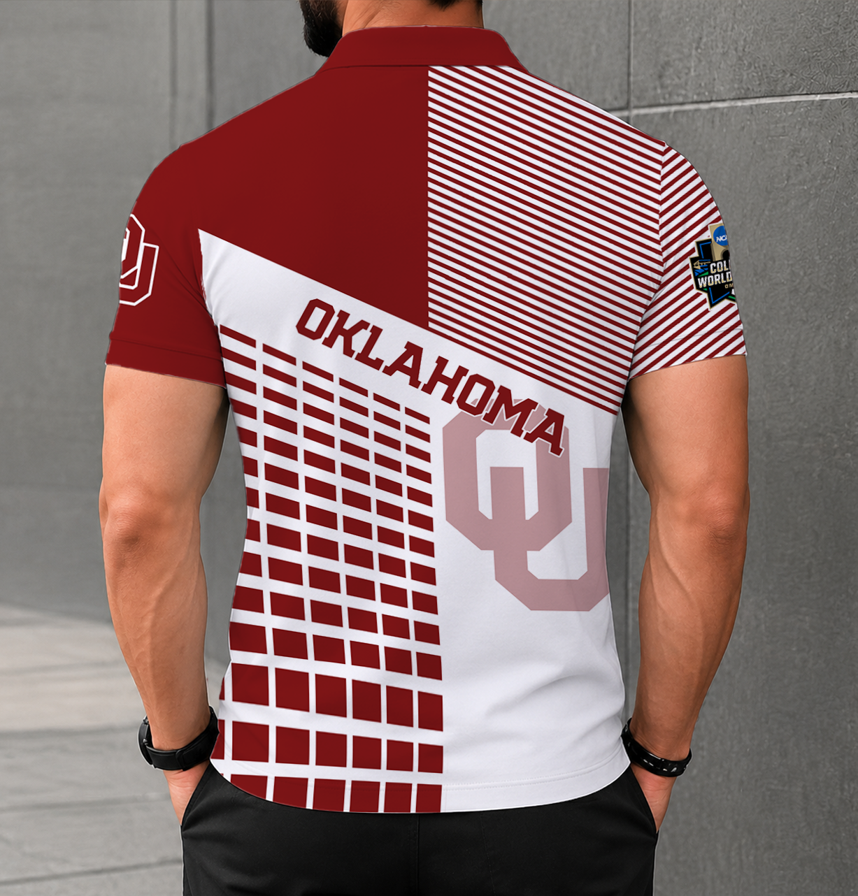 LIMITED EDITION - NEW CUSTOMIZED NCAA CWS22 OUS OKLAHOMA SOONERS POLO SHIRT