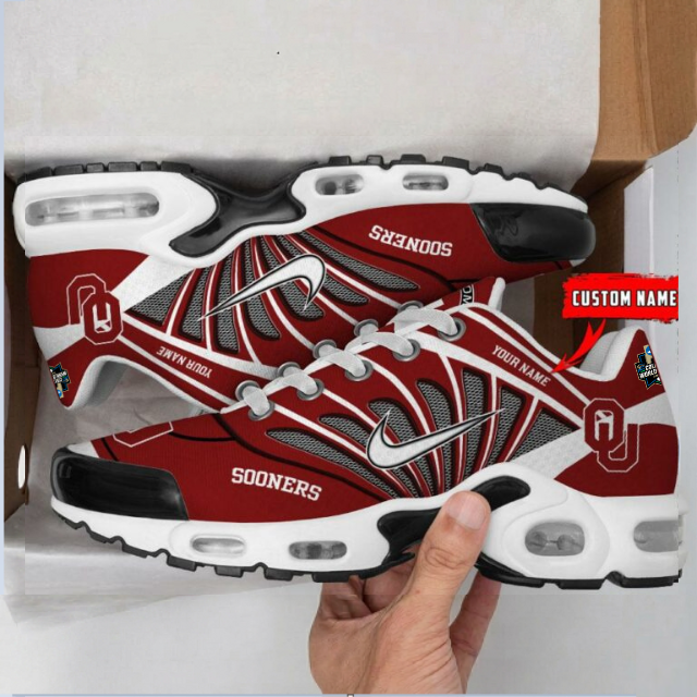 HOT DEAL - NEW CUSTOMIZED NCAA CWS22 OUS OU SOONERS UNISEX AIR MAX PLUS SNEAKERS