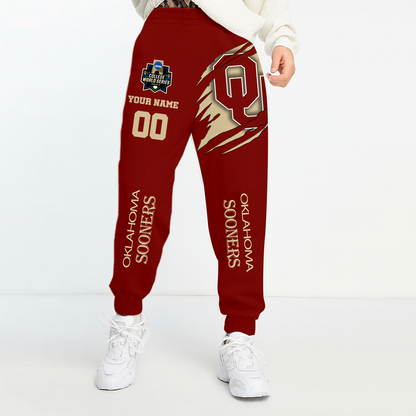 LIMITED EDITION- NEW CUSTOMIZED NCAA CWS22 OUS OKLAHOMA SOONERS UNISEX LONG PANTS