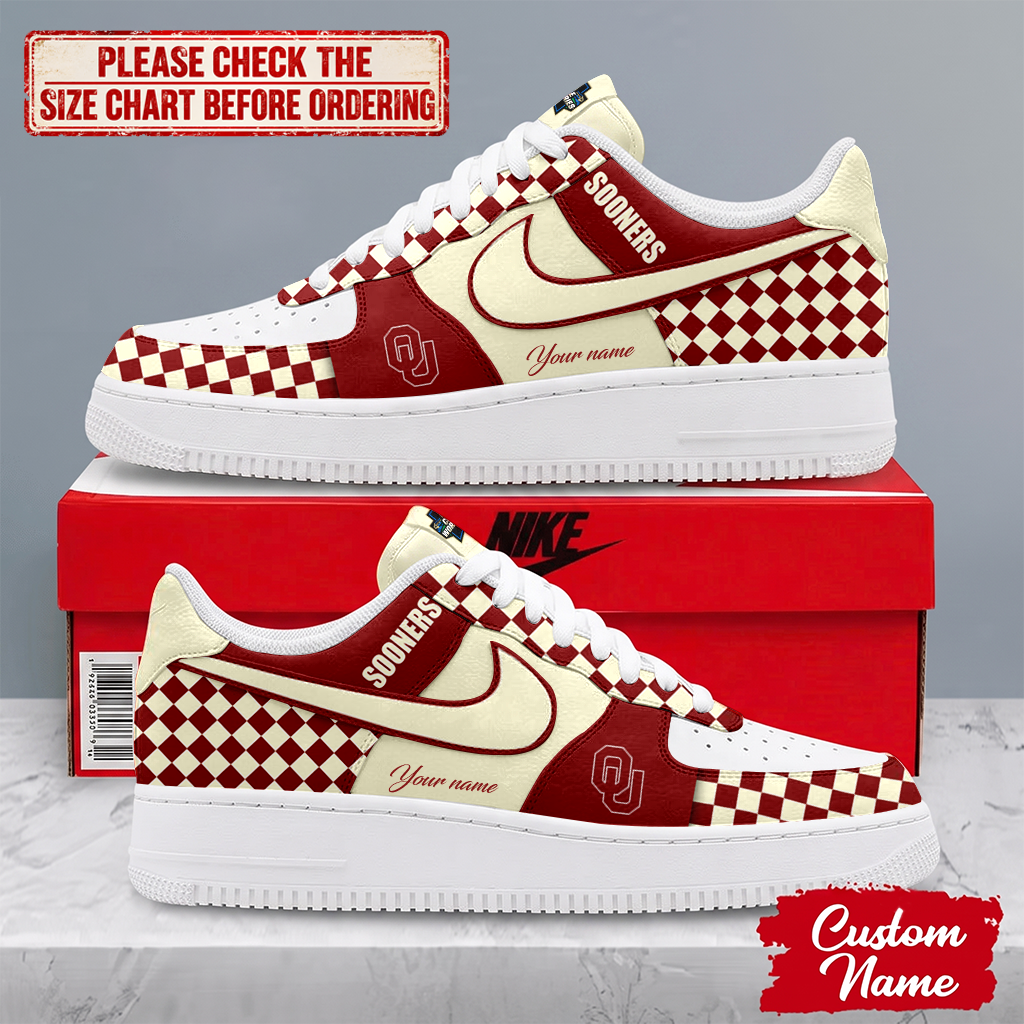 EXCLUSIVE EDITION - NEW CUSTOMIZED NCAA CWS22 OUS OKLAHOMA SOONERS AF1 SHOES